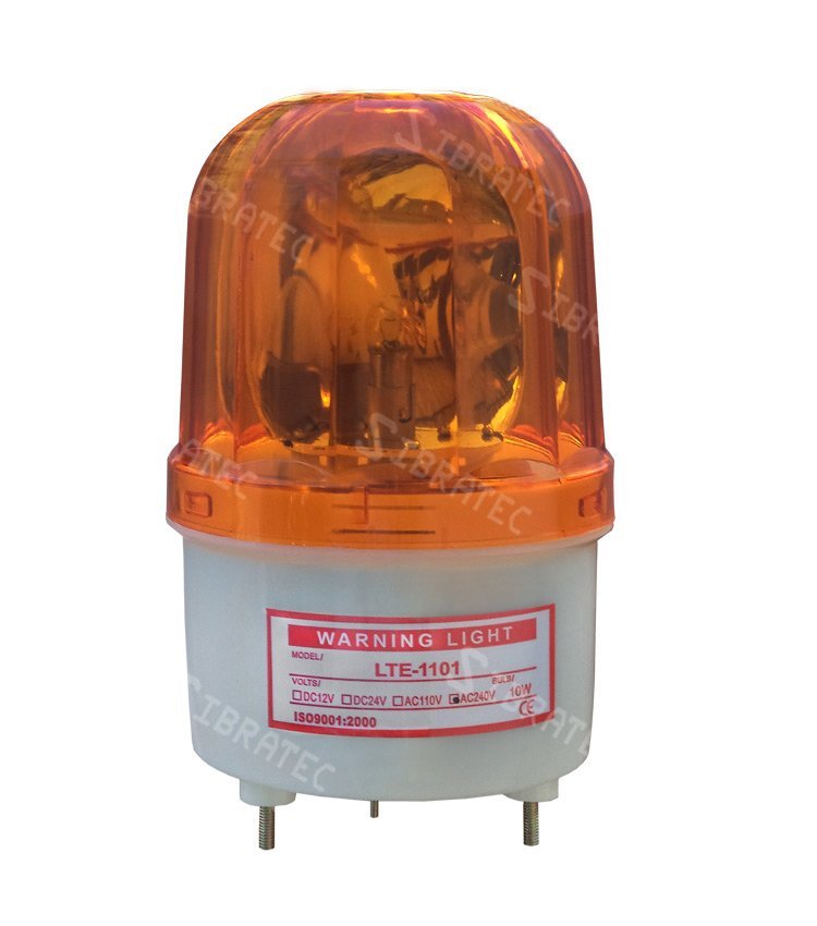 11919 - SINALIZADOR GIRATÓRIO LTE1101-Y24 24VCC TIPO GIROFLEX COR AMARELA Ø10CM
