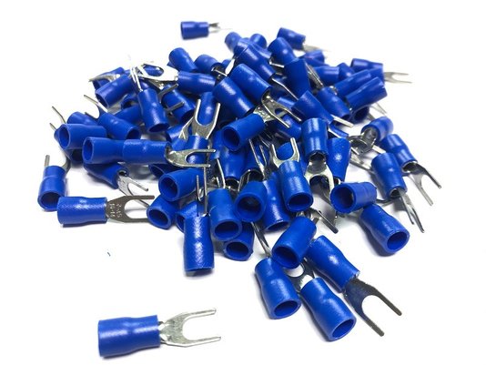 11970 - TERMINAL PRÉ-ISO ILHOS DUPLO 16MM² - AZUL – TE1614 - 100 PÇS*** (9016)