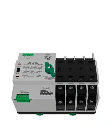 12411 - CHAVE DE TRANSFERÊNCIA AUTOMÁTICA 4 P 100A TRANSFERÊNCIA C/ CARGA COMANDO 220V GLOQ7-100/4P