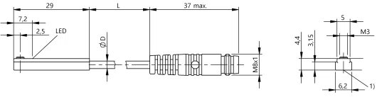 127904 - SENS MAG 5 X 4,4 X 29 PNP NA PL CB 0,2M CON M8 BMF0070