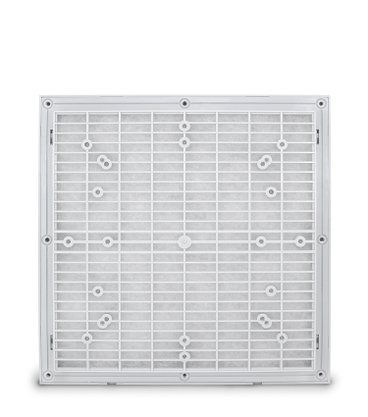 13332 - VENEZIANA COM FILTRO PARA VENTILADOR 20X20CM COR CINZA *** (9009)