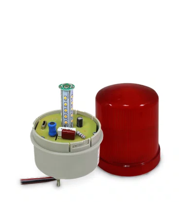 14049 - SINALIZADOR GIRATÓRIO LTE1103 12/24/110/220 AC/DC GIROFLEX VM Ø10CM + BUZZER