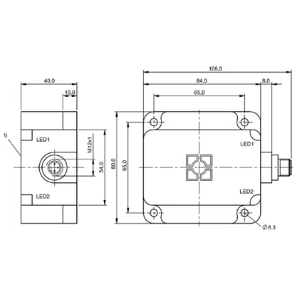147341 - SENS IND 106 x 80 x 40 PNP REV 50 PL NFC CON M12 0,05K BES0225