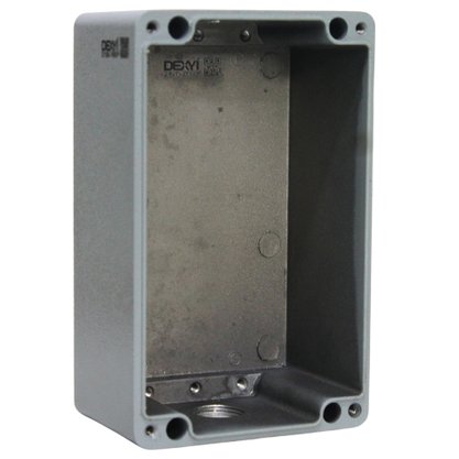 169118 - CAIXA ALUM CINZA 2 FUROS 22MM 100x160x80