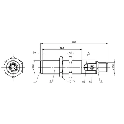 186639 - SENS CPC M18 X 88 PNP NA 8 PL FC CON M12 3P 0,1K IP67