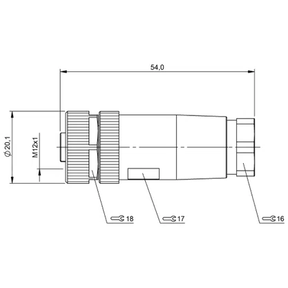 210723 - CONECTOR RETO FEMEA M12 8 POLOS