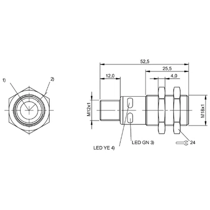 223123 - SENS ULT M18 X 52,5 ANALG 4~20MA 120~1300 LT CON M12 5P IP67 BUS004M
