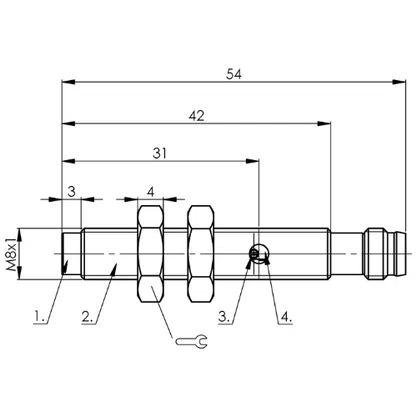 249466 - SENS CPC M8 X 54 PNP NA 3 LT NFC CON M8 0,1K