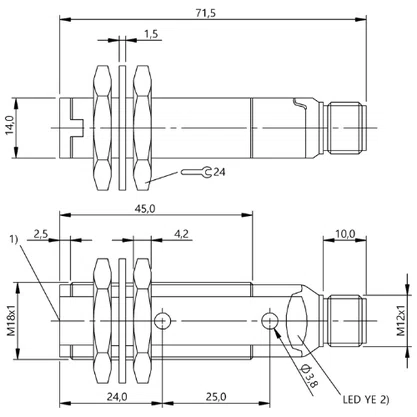 269069 - SENS OPT RFX M18 X 69 PNP NA 4M PL CON M12