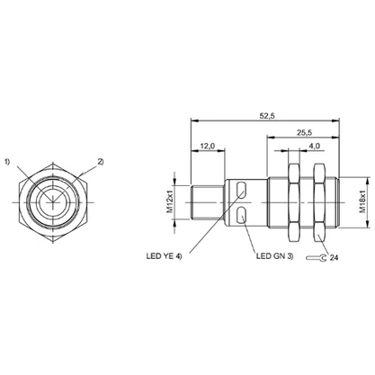 285293 - SENS ULT M18 X 53 PNP/NPN IO LINK 600 LT FC CON M12