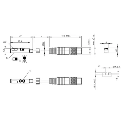 291568 - SENS MAG 5 X 5.5 X 23,5 PNP NA PL CON M8 3P CB 0,3M RANH T BMF00C4