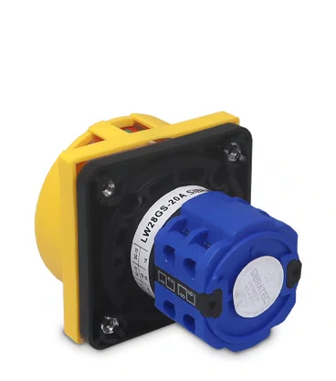 7046 - CHAVE ROTATIVA LW28GS-20A LIGA/DESLIGA TETRAPOLAR 20A - PARA PORTA DE PAINEL COM DISPOSIÇÃO PARA CADEADO