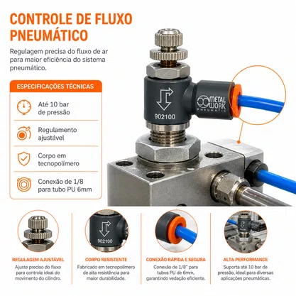 9021006C - VALV CONT FLUXO GIRAT L MRF N T C 1/8 X 6MM