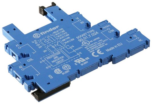 93010024 - BASE TRILHO DIN 35MM RELE S34 1 NA NF AZ