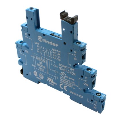 93010024 - BASE TRILHO DIN 35MM RELE S34 1 NA NF AZ