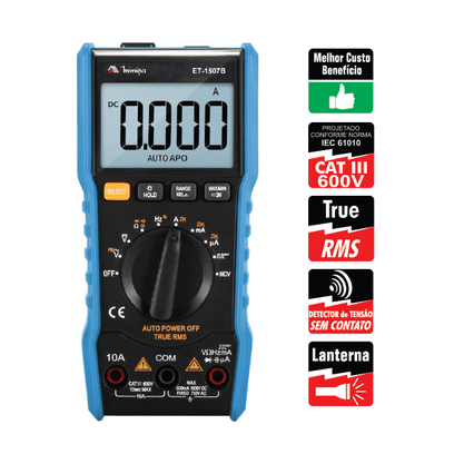 Multímetro Digital LCD com Função NCV - MINIPA-ET-1507B