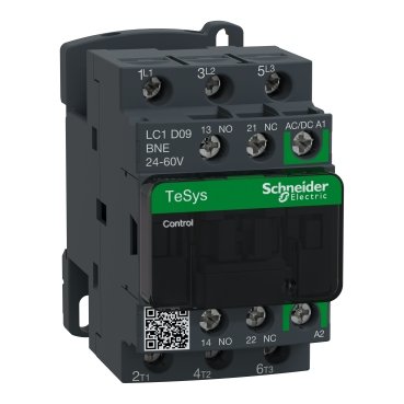 LC1D09BNE - CONTATOR 3P 9A MENORQ440V B.ACDC 24-60V