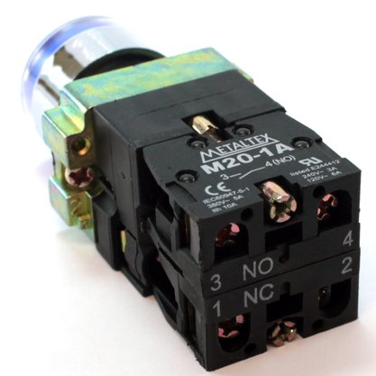 M20IGRBL1C - BOTAO SINALIZADOR AZ 1 POS 22MM 1NA 1NF