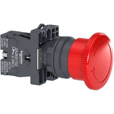 XA2ES542 - BOTAO EMERG 40MM GIRAR DESTRAV 1NF VERM.