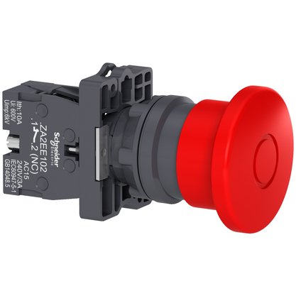 XA2ET42 - BOTAO EMERG 40MM PUXAR DESTRAV 1NF VERM.