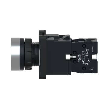 Botão 22mm Plástico Iluminado Led 24V CC/CA Branco 1NA - XA2EW31B1 - Schneider-Electric