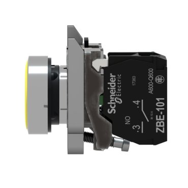 XB4BA51 - BOTAO 22MM METALICO A IMPULSAO 1NA AMARE