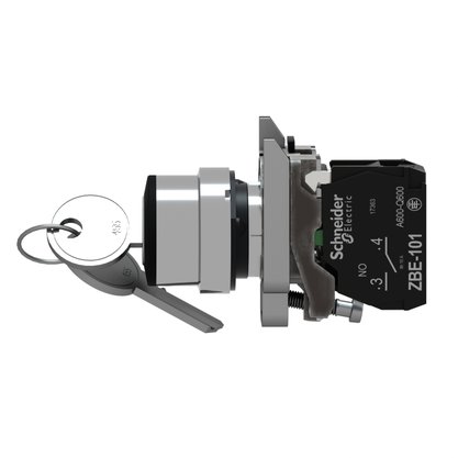 XB4BG21 - COMUTADOR 22MM METALICO COM CHAVE 2POS F
