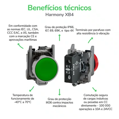 XB4BVB3 - SINALIZADOR 22MM METAL LED VD 24 DC/AC