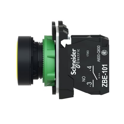 XB5AA51 - BOTAO 22MM PLASTICO A IMPULSAO 1NA AMARE