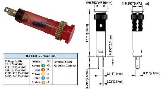 XVLA214 - SINALIZADOR 8MM PLASTICO COM LED PROTEGI