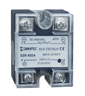 10107 - RELÉ DE ESTADO SÓLIDO MONOFÁSICO SSR-40DA 40A CONTROLE = 3~32VCC – CONTATO (40A) = 30~480VCA
