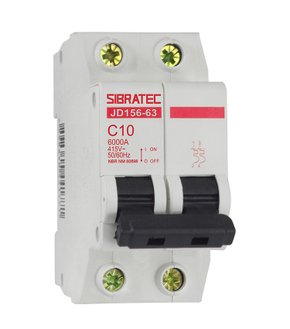 10304 - DISJUNTOR DIN BIFÁSICO DE  25A. CURVA C - 6KA - JD156-63-2P-C25