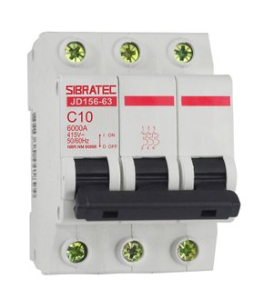 10317 - DISJUNTOR DIN TRIFÁSICO DE 32A. CURVA C - 6KA - JD156-63-3P-C32