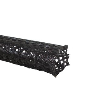 10767 - TUBO EXPANSÍVEL COR PRETO (MALHA TRANÇADA) TE-325024. ROLO COM 10M X Ø6MM