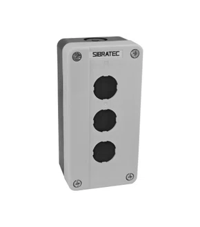 10919 - CAIXA PLÁSTICA BEGE/PRETO BX1PQ-3 COM 3 FUROS 22MM - DIMENSÕES: 135X68X51MM (CXLXH)