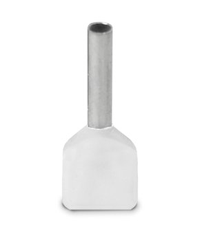 11963 - TERMINAL PRÉ-ISO ILHOS DUPLO 0,75MM² - BRANCO – TE7508 - 100 PÇS*** (9006)