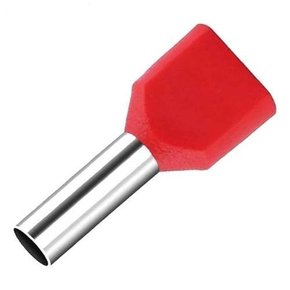 11964 - TERMINAL PRÉ-ISO ILHOS DUPLO 1,0MM² - VERMELHO – TE1008 - 100 PÇS*** (9010)