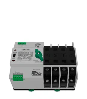 12411 - CHAVE DE TRANSFERÊNCIA AUTOMÁTICA 4 P 100A TRANSFERÊNCIA C/ CARGA COMANDO 220V GLOQ7-100/4P