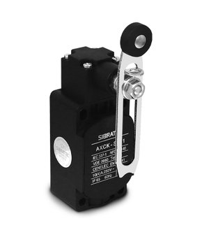 3728 - CHAVE FIM DE CURSO COM HASTE AJUSTÁVEL E ROLDANA AXCK-S141 COM 1NA + 1NF E CORPO PLÁSTICO