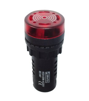 3779 - BUZZER E SINALIZADOR LUMINOSO AD22-24 24VCC/VCA 72DB FURAÇÃO Ø22MM