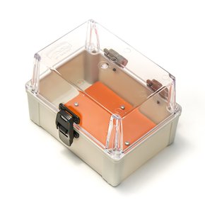 Caixa Plástica Cinza 200 X 140 X 90 Trava + Dobradiça Transparente 21.15.01