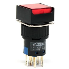 P16IS7R2 - BOTAO 16MM C/RETEN VM QUAD ILUM NA NF 24V