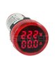10043 - VOLTÍMETRO/AMPERÍMETRO DIGITAL AD22-22 V/AMP-R 22MM VERMELHO 0-100A - ALIMENTAÇÃO 60~500VCA